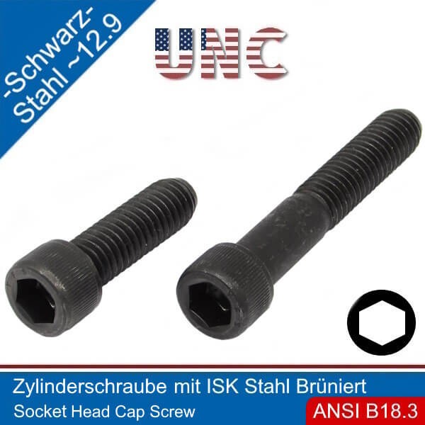Cylinder Screws With Hear 5/16-18 UNC Steel 12.9 Black