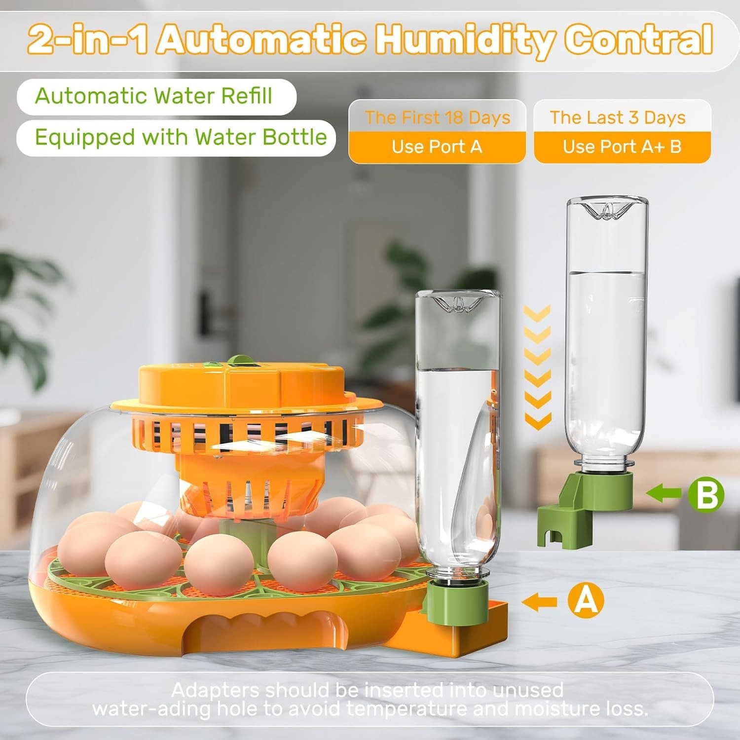 12 Egg Incubator with Automatic Egg Turning and Humidity Control