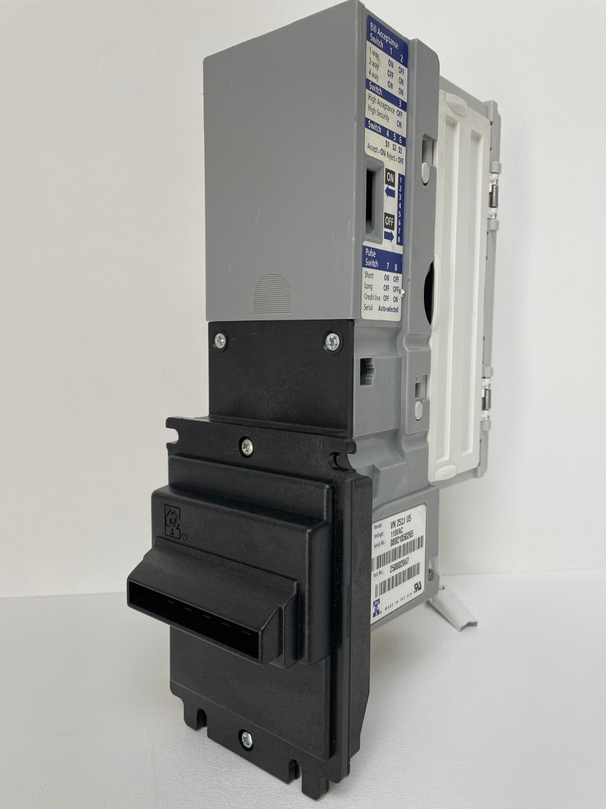 Mars VN 2521 U5 117V BILL ACCEPTOR, VALIDATOR  $1 & $5 *COMPLETELY REBUILT*