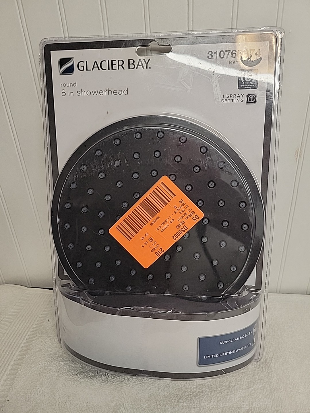Glacier Bay 3073-144-WS1 8-inch Fixed Rain Shower Head in Matte Black