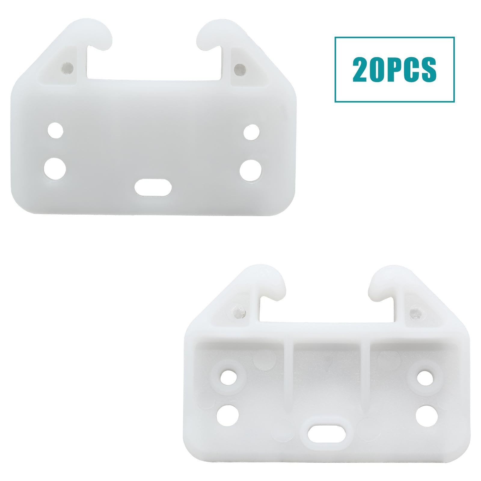 20pcs Plastic Drawer Guides, Rear Drawer Track Guide Replacement, Center Moun...