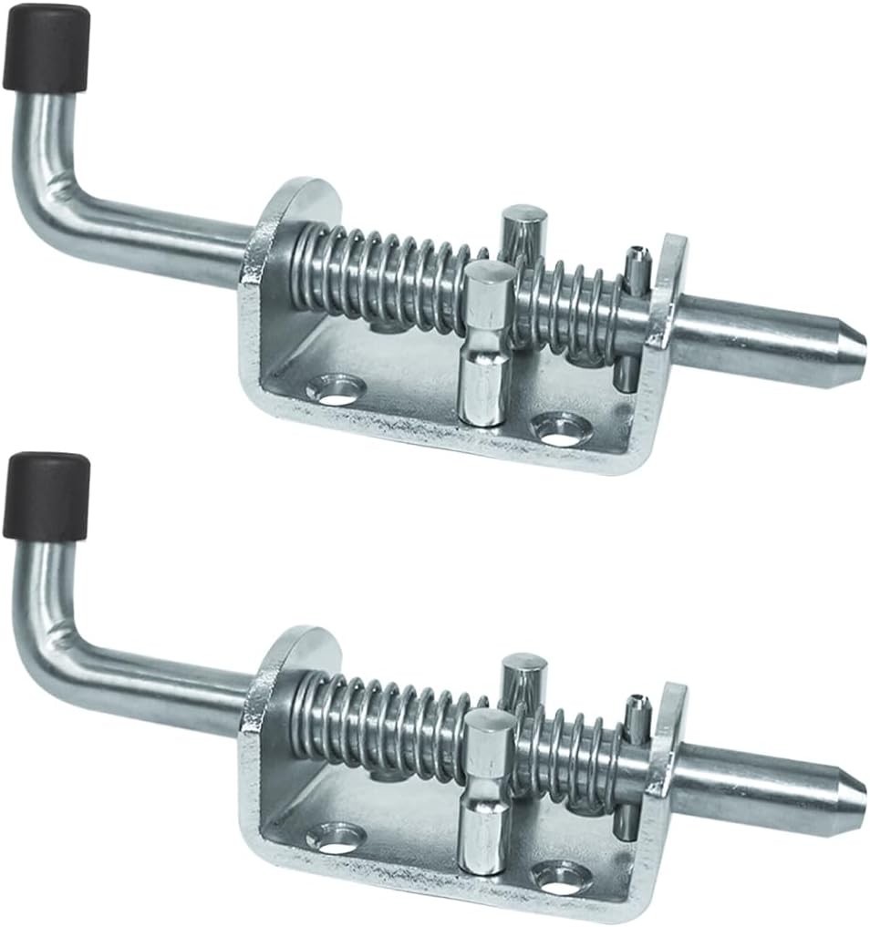 Multi-Purpose Heavy Duty Zinc Plated Gate Latch - 6in Spring Loaded Bolt (2pcs)