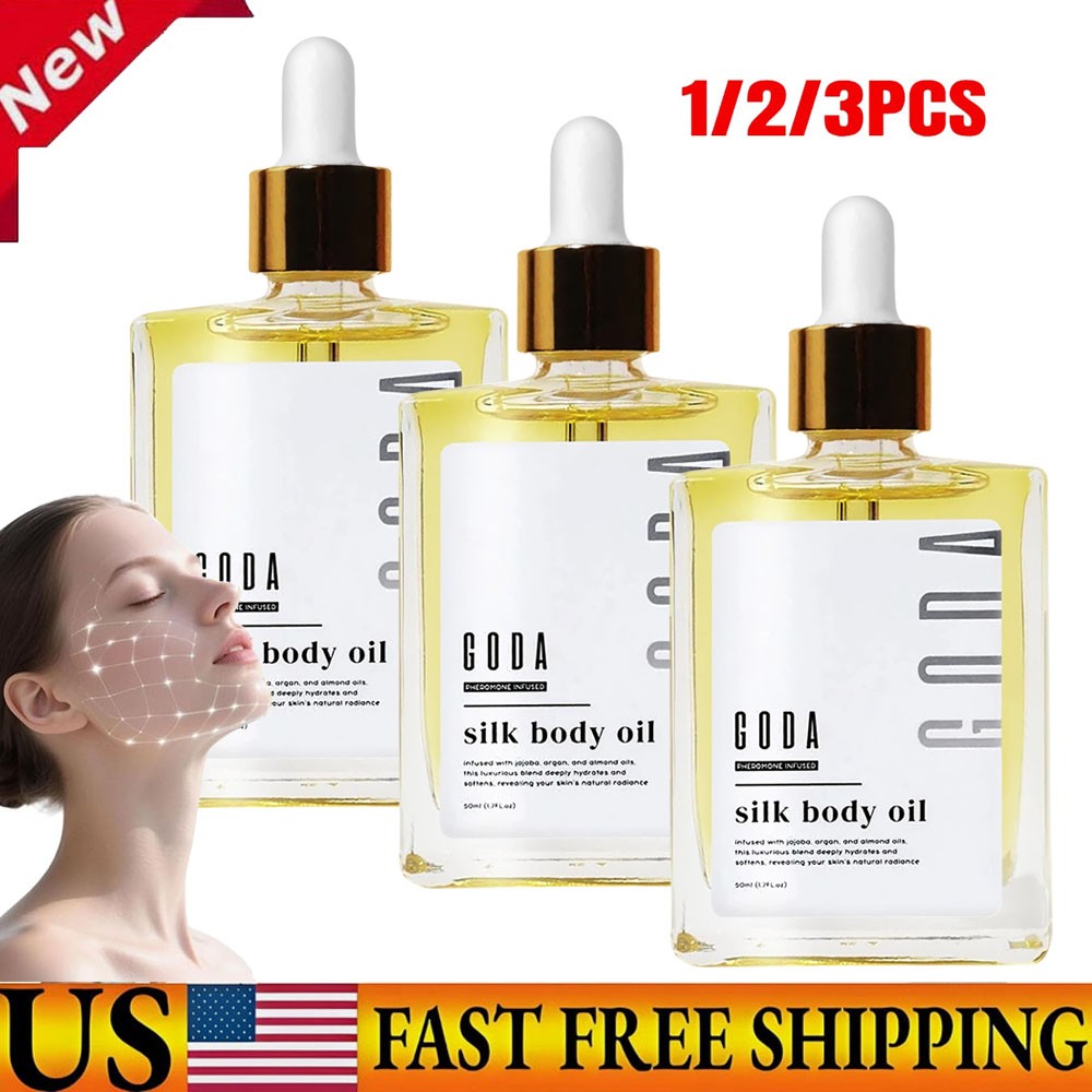 1/2/3X GODA Silk Body Oil,Goda Perfume Oil, Bath & Shower Oil Smooth Skin 50ML🔥