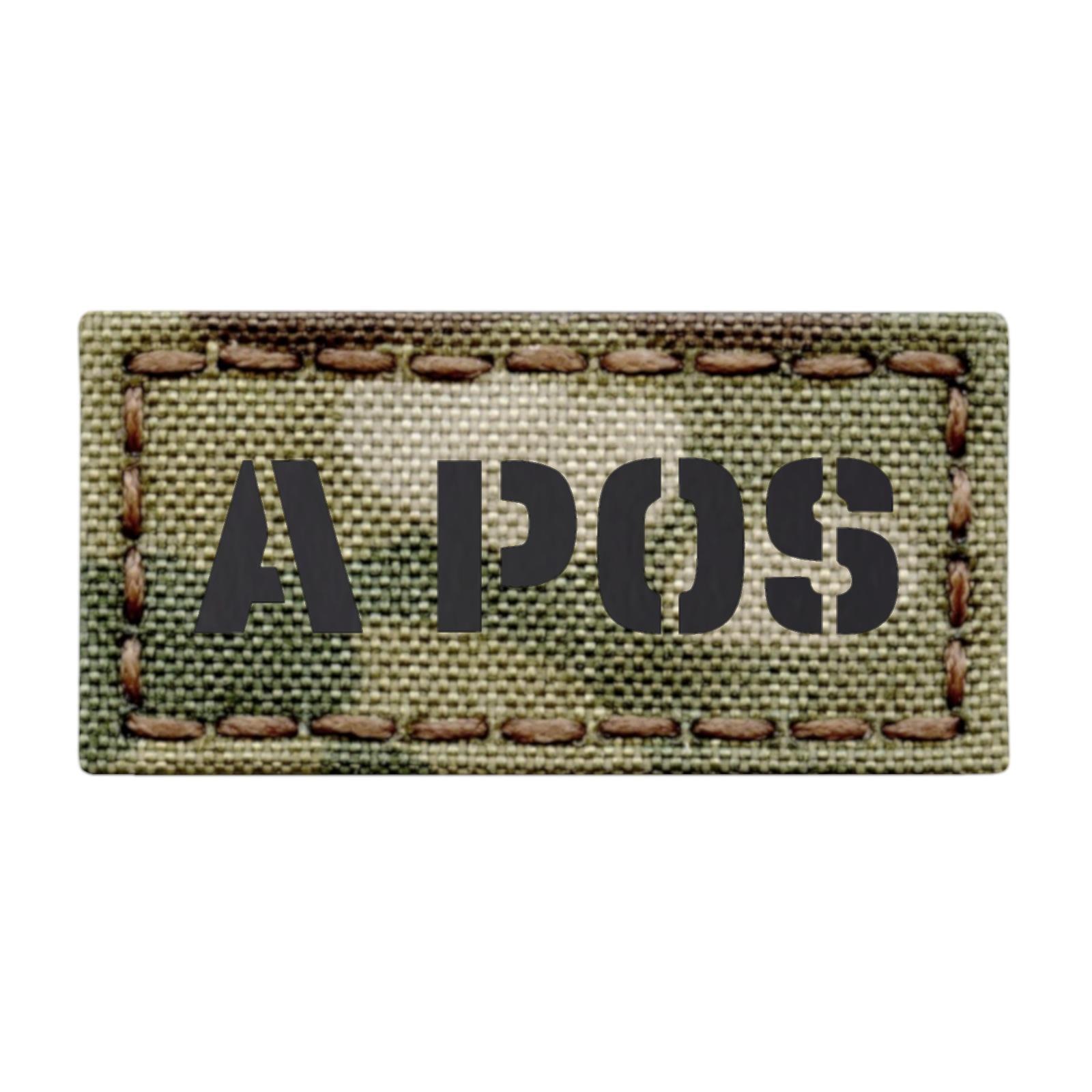 IR mini patch 1x2 blood type APOS a+ multicam morale IFF tactical