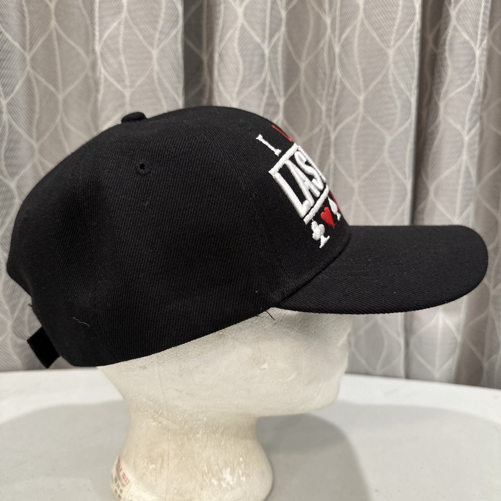 I Love Vegas Black Hook and Loop Strap Hat