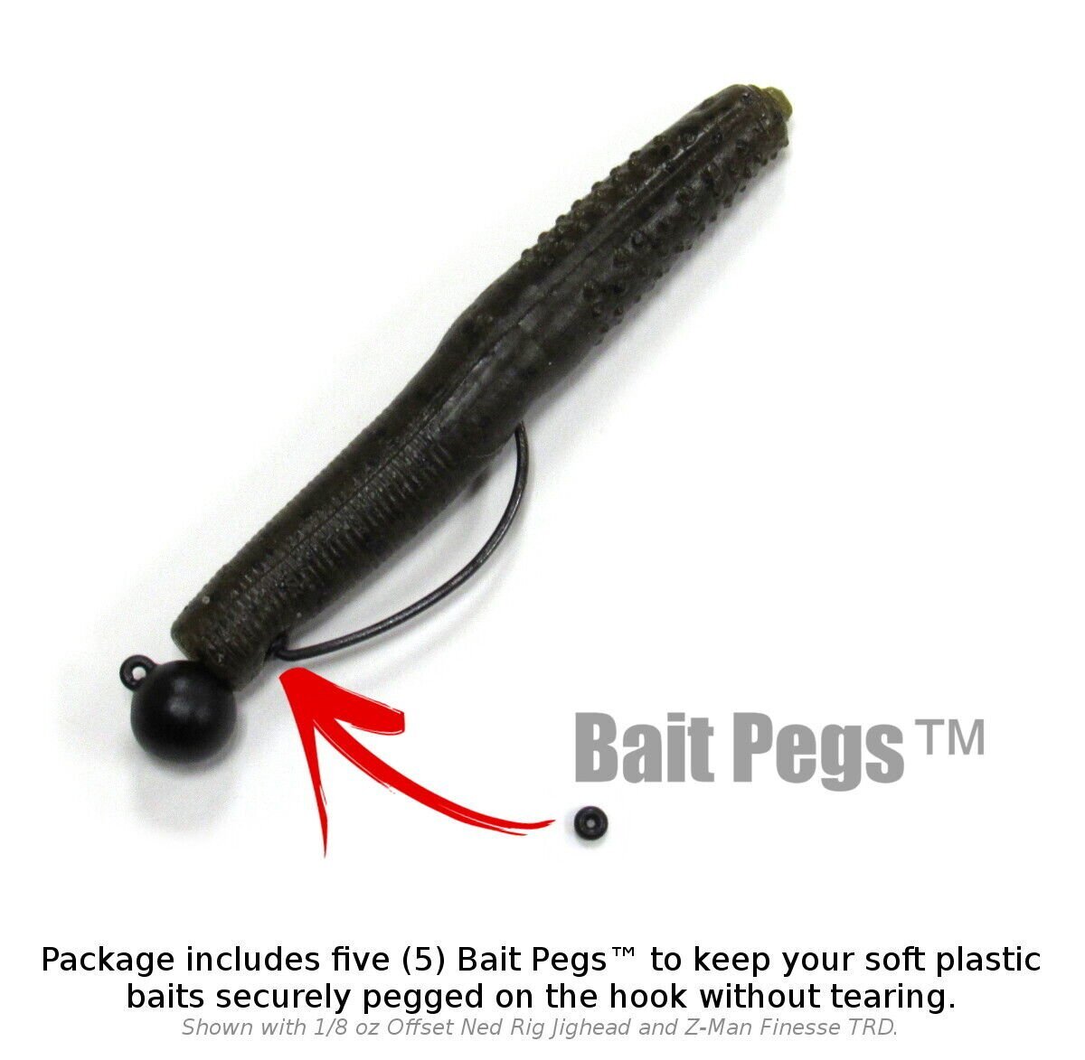 Harmony Fishing - Tungsten Offset Weedless Ned Rig Jigheads (5 Pack)