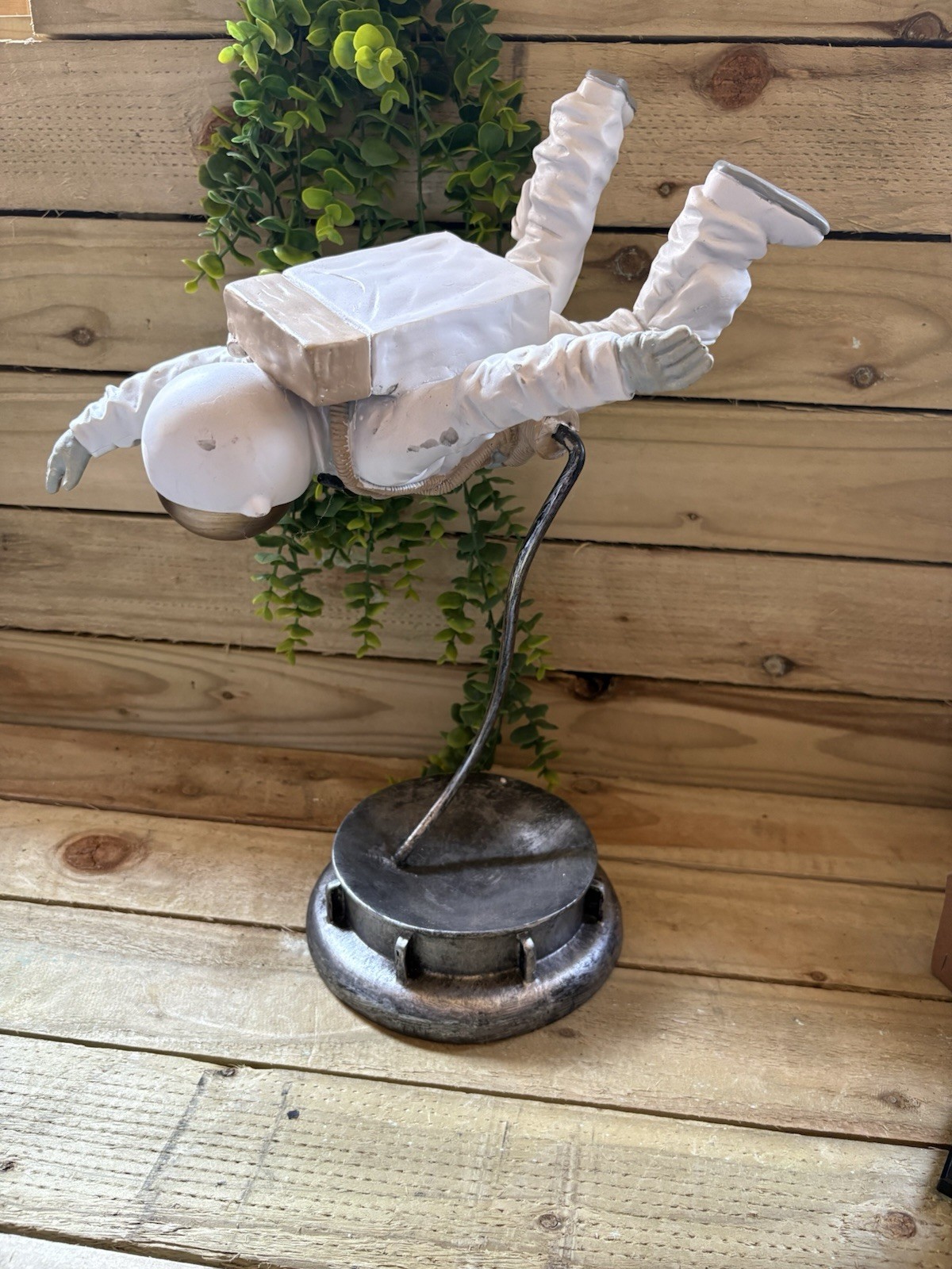 Floating Astronaut Sculpture Vintage Space Age Display Piece Large 15 X 12 Inch