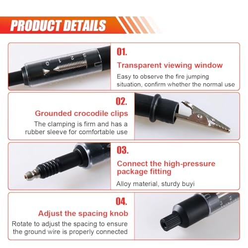 Car Spark Plug Tester Tool, Adjustable Spark Plug Diagnostic Tool with Cable,