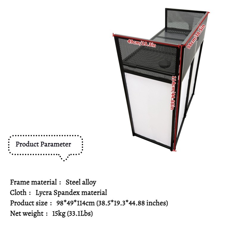 Portable DJ Booth Facade Stand Mobile DJ Booth Foldable DJ Table Event Booth