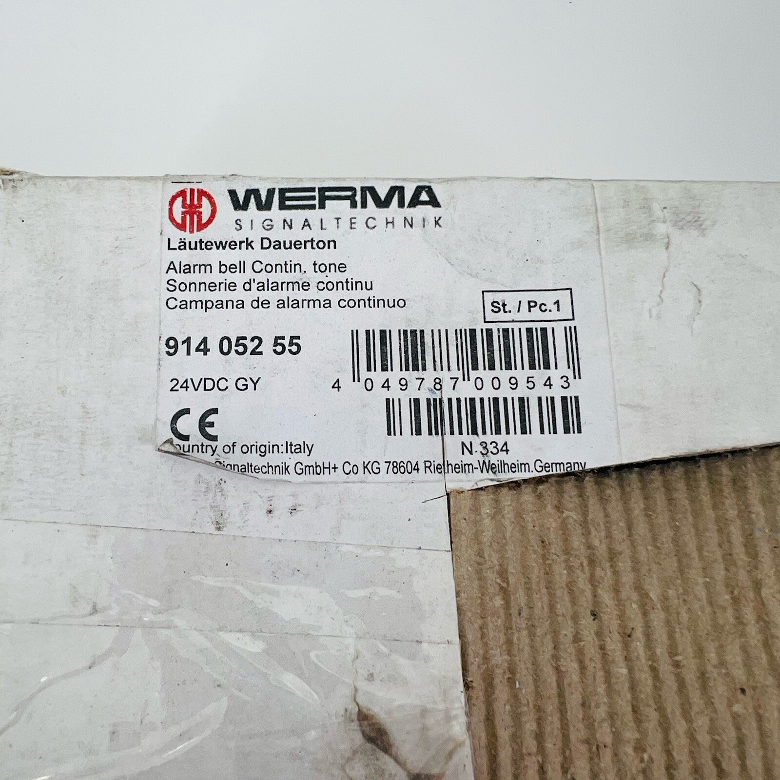 WERMA 914.052.55 Alarm Bell Continuous Tone