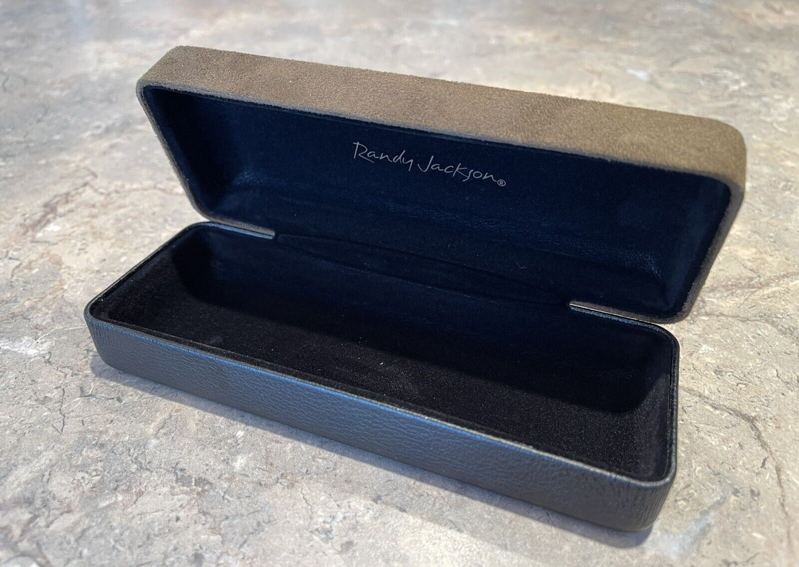 Randy Jackson Hard Sided Eyeglass Case Clamshell Brown Suede