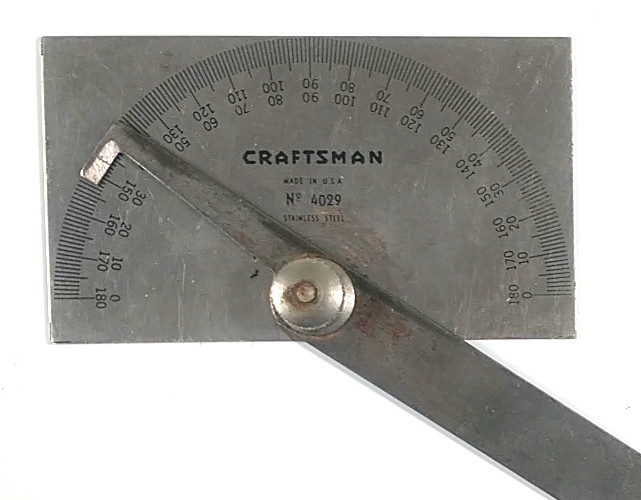 Craftsman 6 Inch Machinist's Protractor No. 9-4029 Stainless Vintage USA K1241