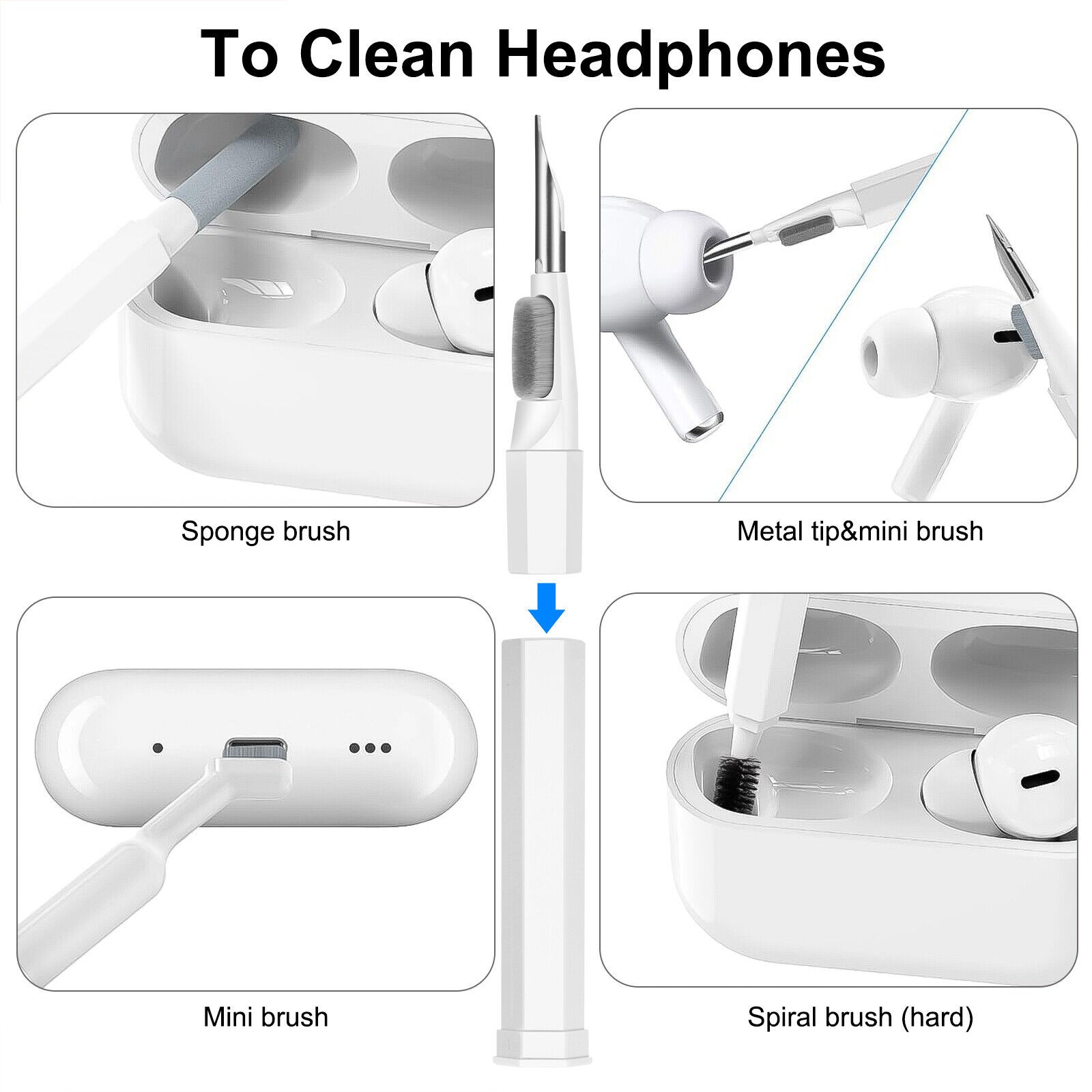 Multi-Function Cleaner Kit For Airpods Laptop Phone Cleaning Brush Tool Portable