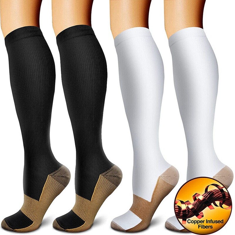 3 Pack Bamboo Compression Socks (20-30 mmHg) Moisture Wicking Support Stocking