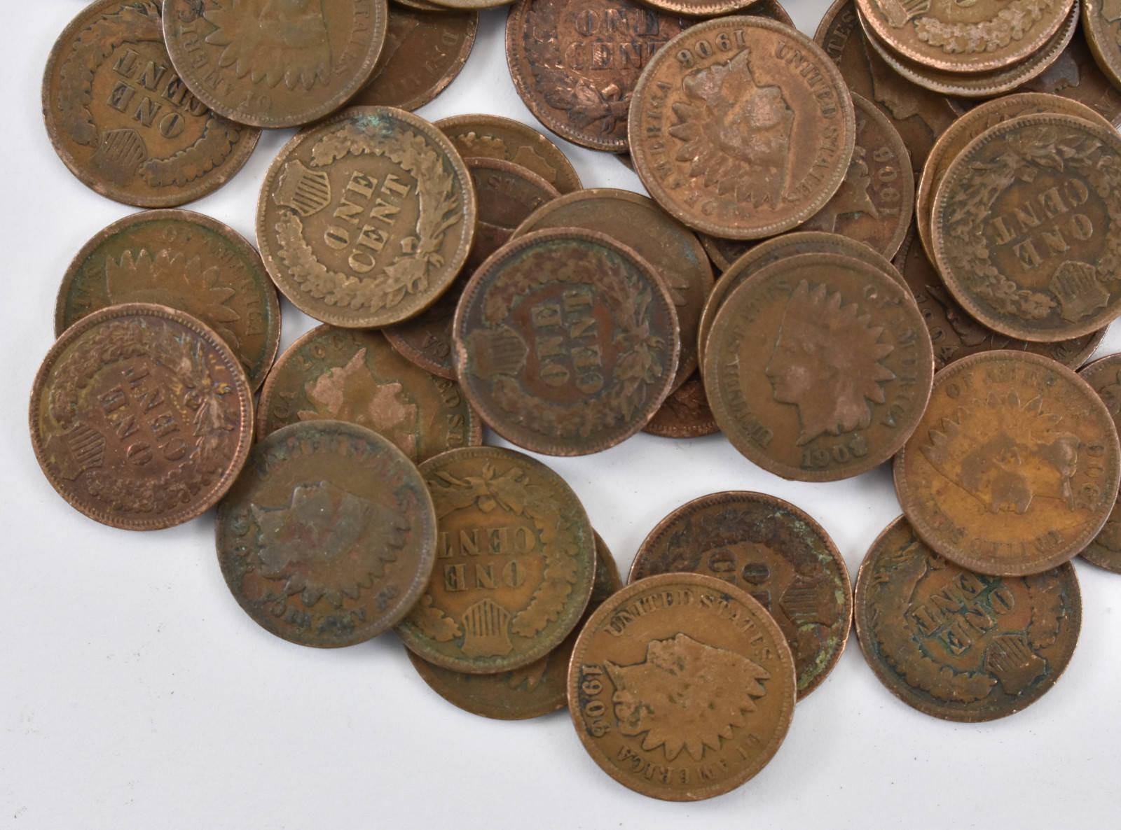 (50) Indian Head Cent Mixed Date Average Circ Lot