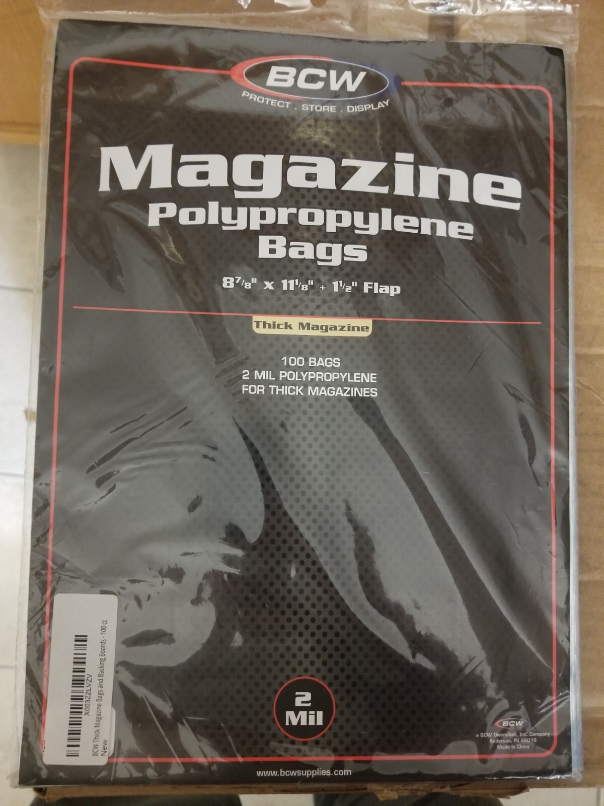 BCW Magazine Polypropylene Bags Thick, Flap