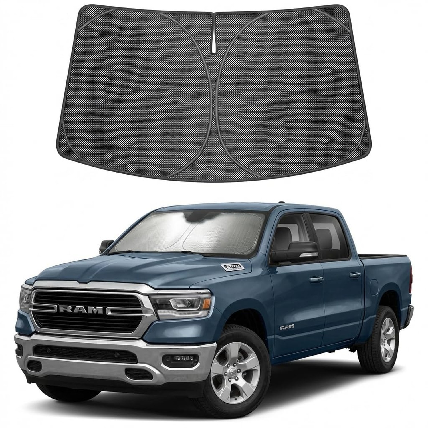 Proadsy Windshield Sun Shade Custom Fit Dodge RAM 1500 2019-2026 Ice Crystal ...