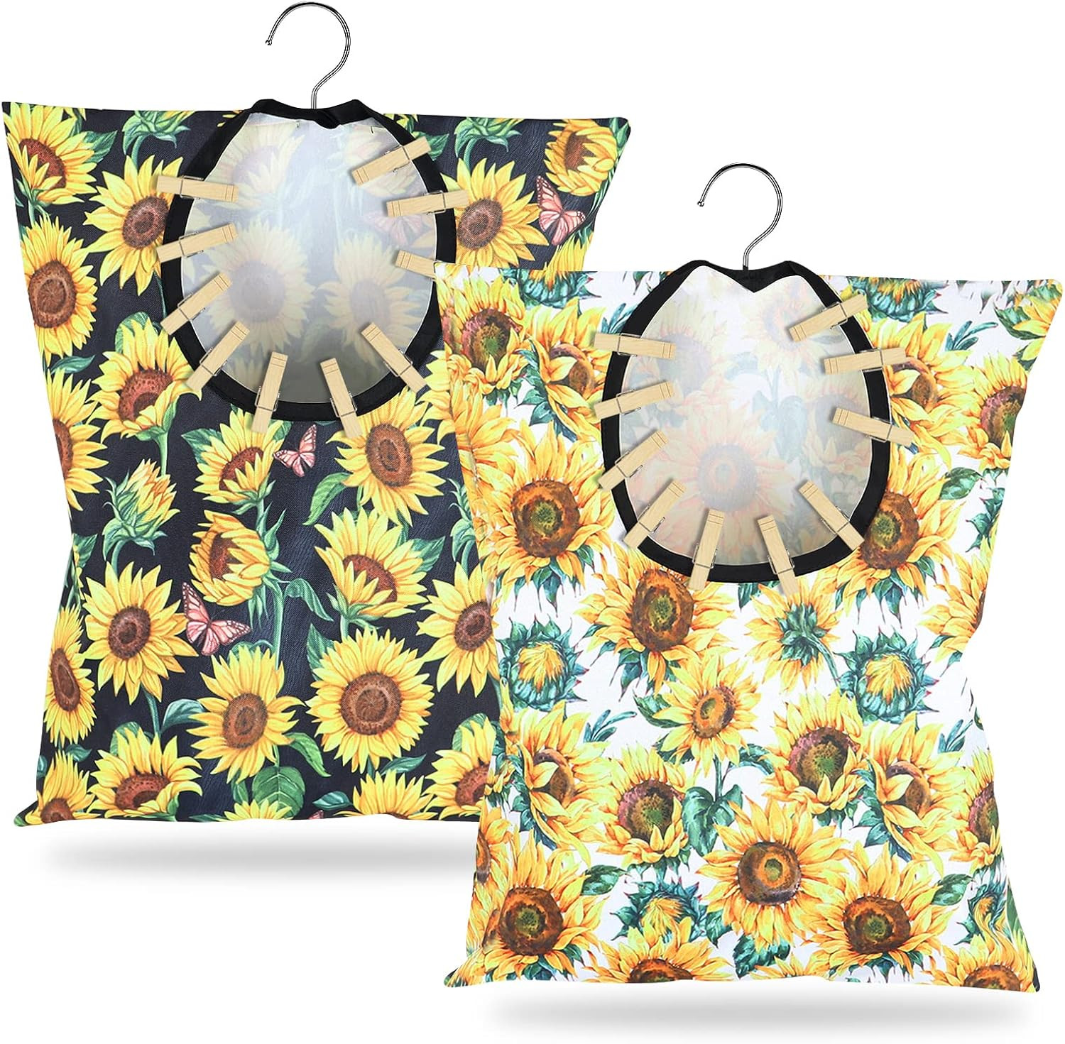 2 Pcs Clothespin Holder Bags 15 X 11 in for Clothesline Outdoor Storage