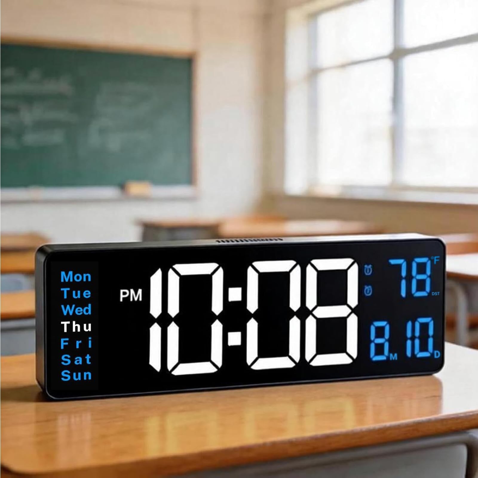 Digital Wall Clocks for Classroom, 16" Large Display Digital Electric Clock w...