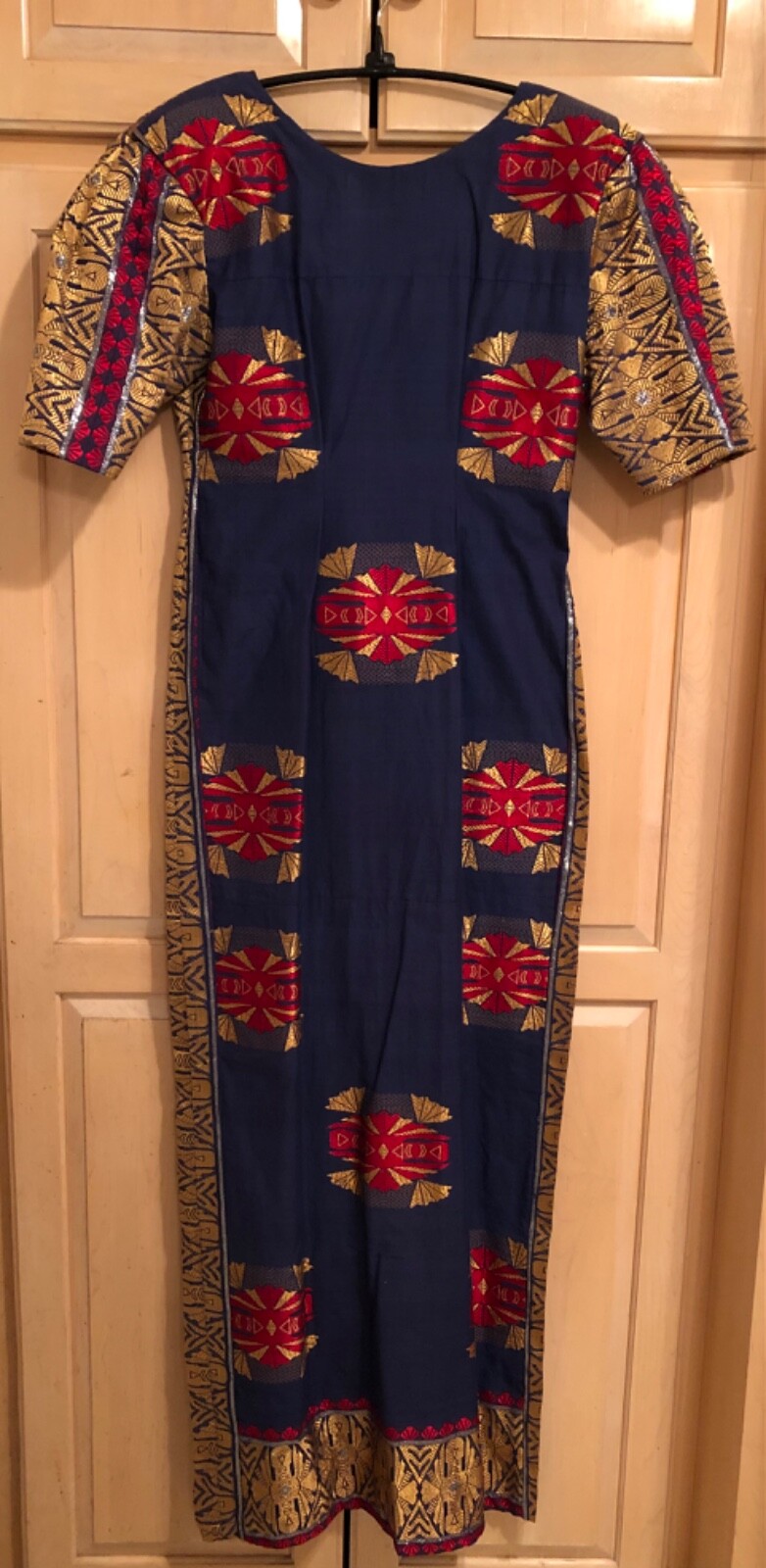 AFRICAN INTORICA GEORGE FABRIC, Vintage, Long Dress, TALL & THIN See description