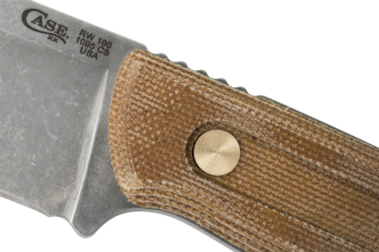 Case XX Knives RW100 Roland Welker Tan Micarta Carbon Steel 50628 Fixed Blade