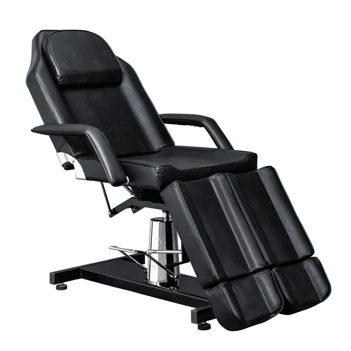 Facial Massage Tattoo Bed Height Adjustable with 2 Adjustable Split Legs Black
