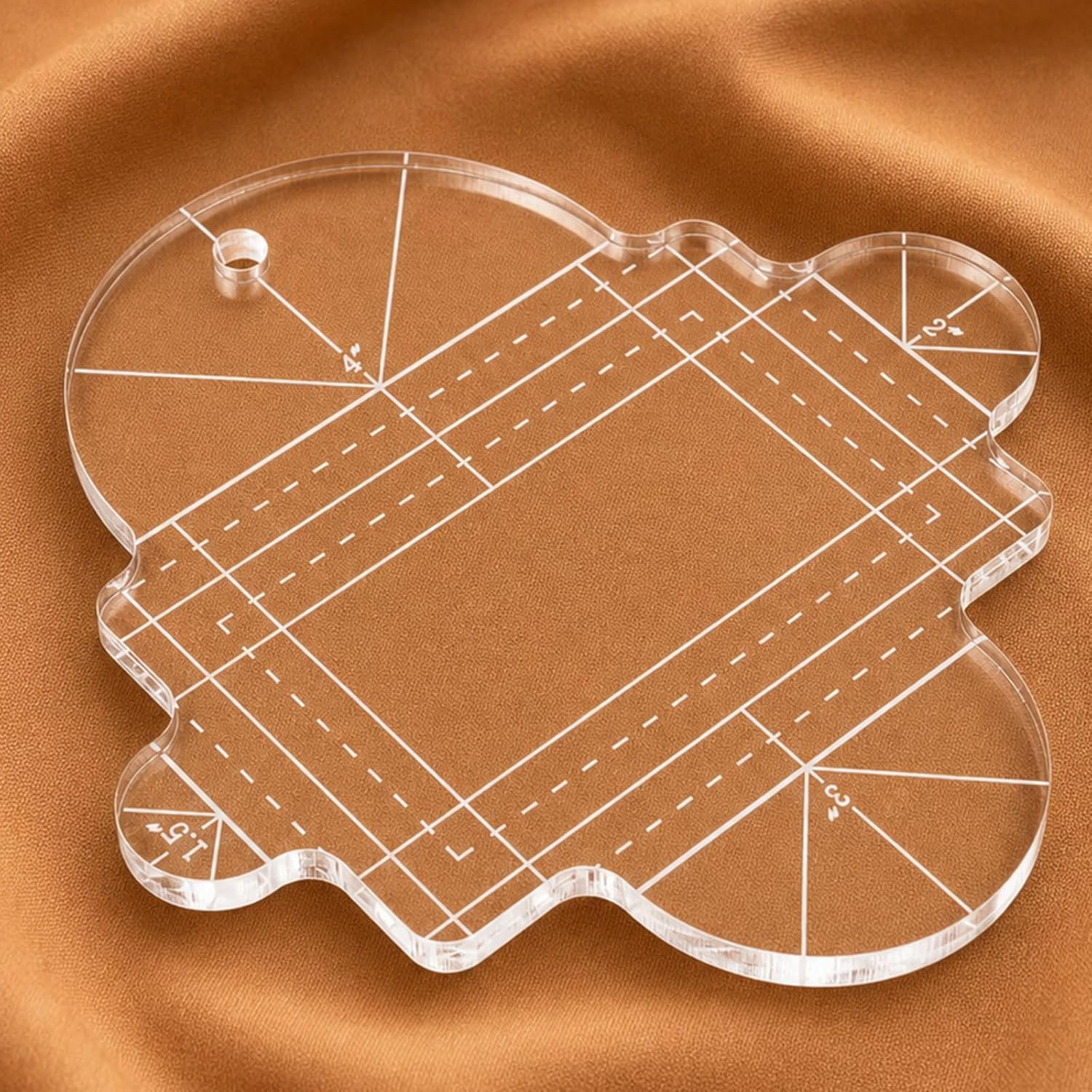 Acrylic Clamshell Quilting Template Longarm Accessories 6.46 X 6.22 Inch Free Mo