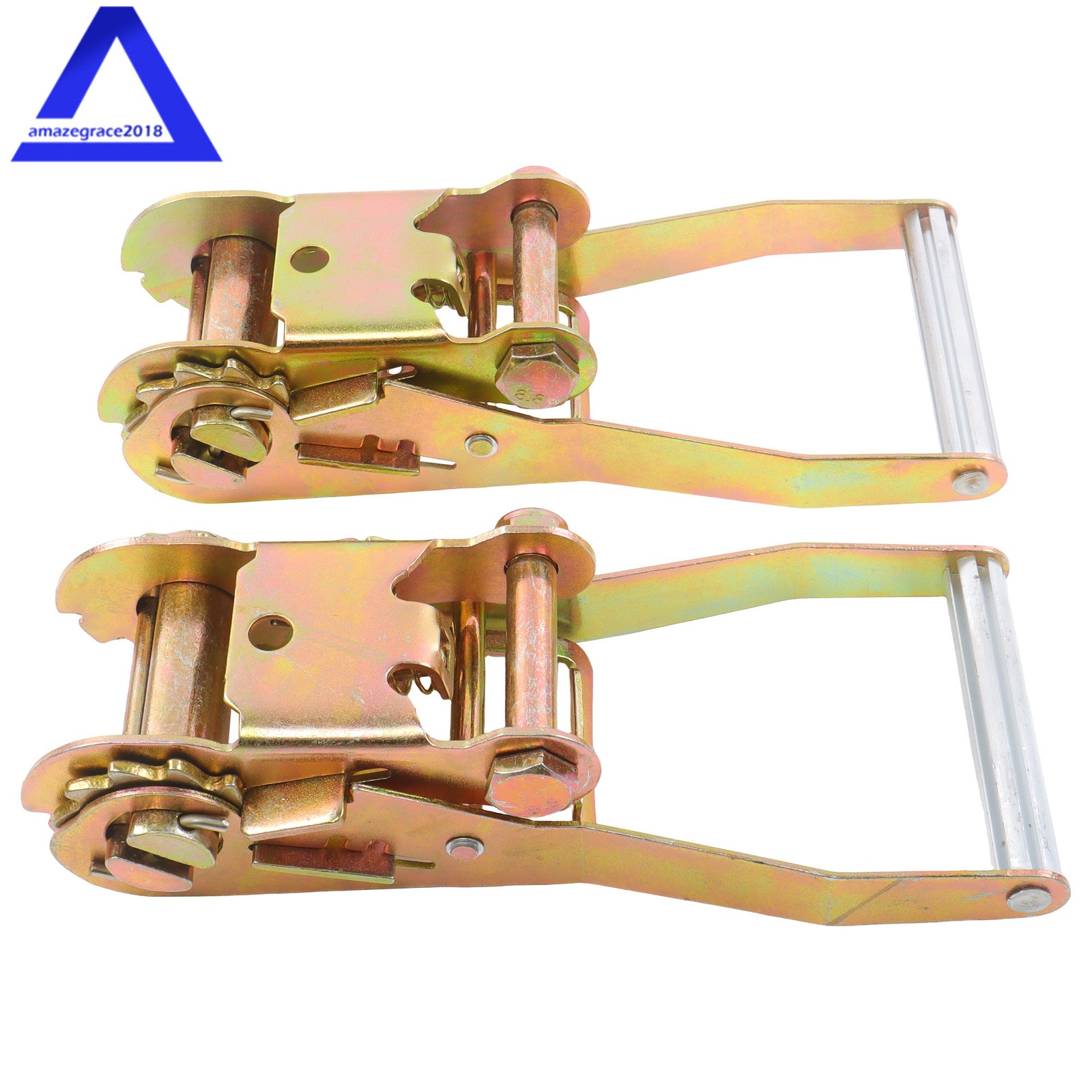 2 Pack 2" Long Handle Ratchet Buckle for Tow Truck Tow Dolly Trailer Powersports