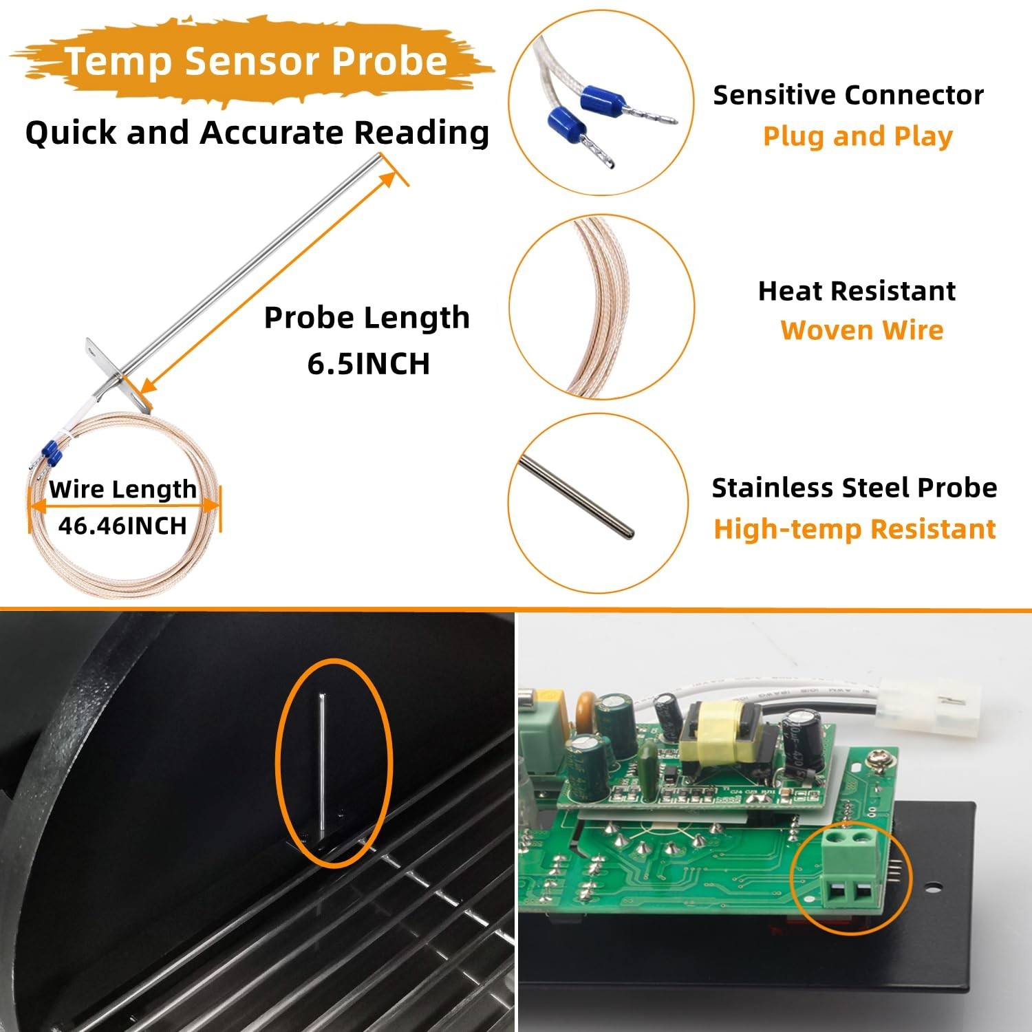 Digital Temperature Controller Replacement Parts BAC236 for Traeger Wood Pell...