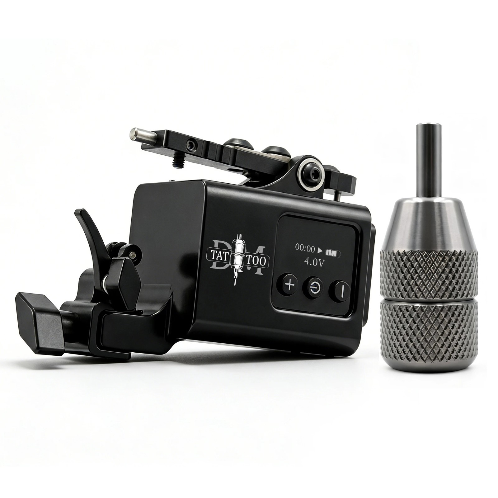 Adjustable Stroke Rotary Tattoo Machine 2.5-4.5mm Wireless &Stainless Steel Grip