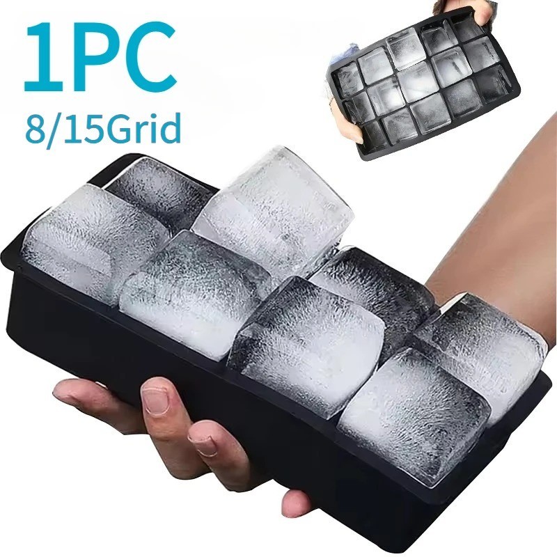 Silicone Big Ice Cubed Maker Large Cube Square Tray Molds Whiskey Ball Cocktails
