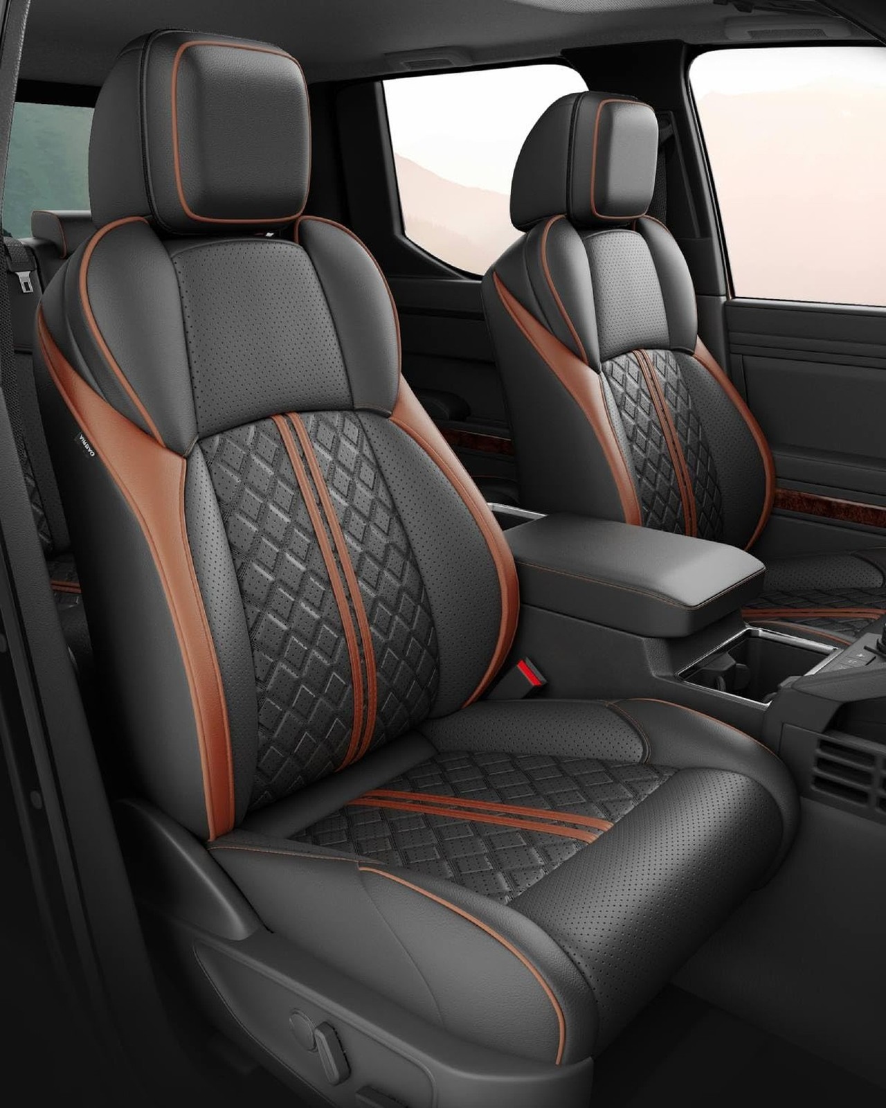 Custom Leather Seat Covers for Toyota Tacoma Double Cab 2024-2026 | full set,...