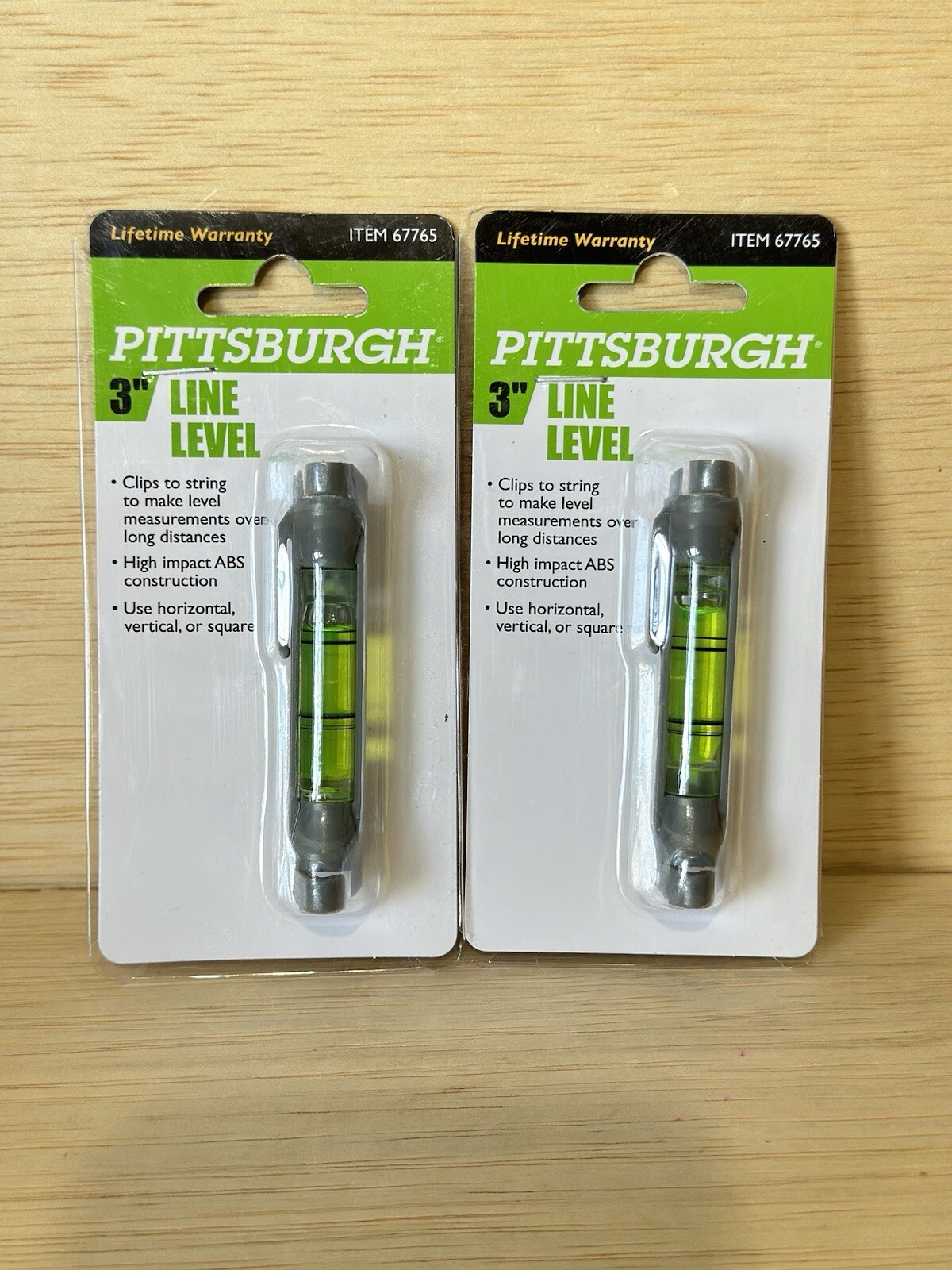 Lot 2-3" Line Level hang on string/pocket Clip Keeps Level Landscape, Cabinet