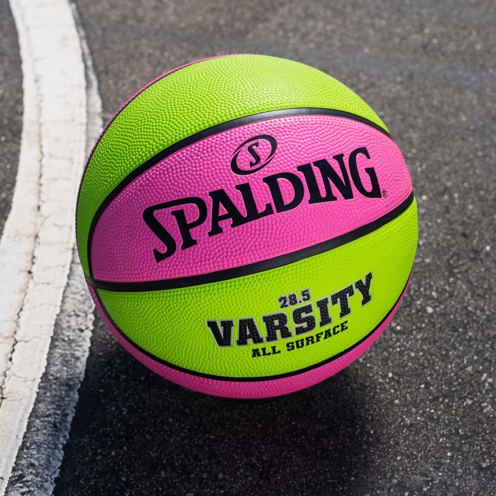 Intermediate Size 6 Pink Green Outdoor Recreation Ball for Pick Up Players
