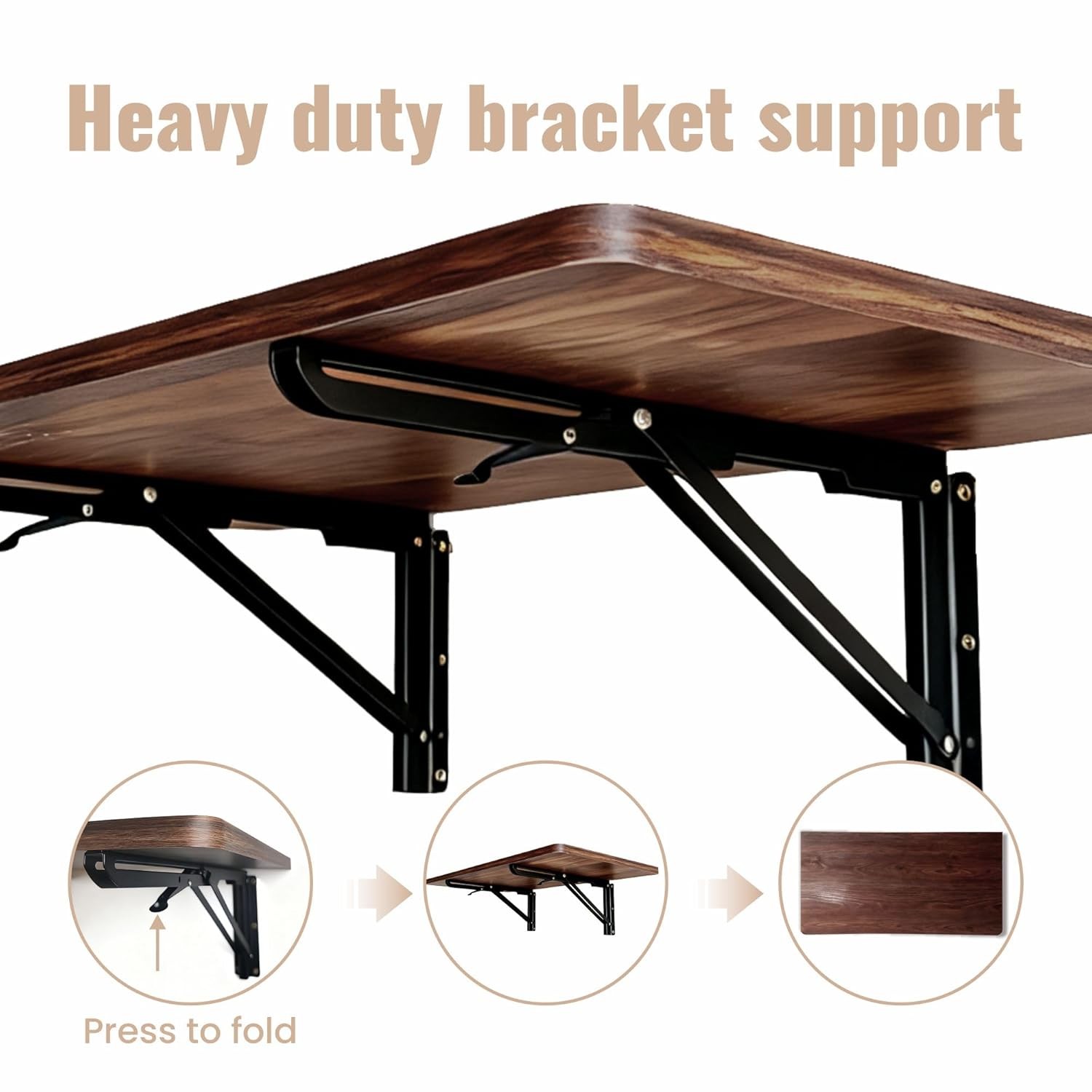 Wall Mounted Folding Workbench 31.5" Heavy Duty Garage Workbench 100 LBS