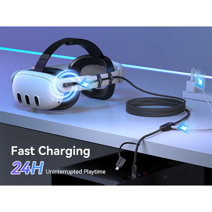 PC/SteamVR Streaming Game Link Cable USB Fast-charging for Quest3/3S/2/Pro/Pico4