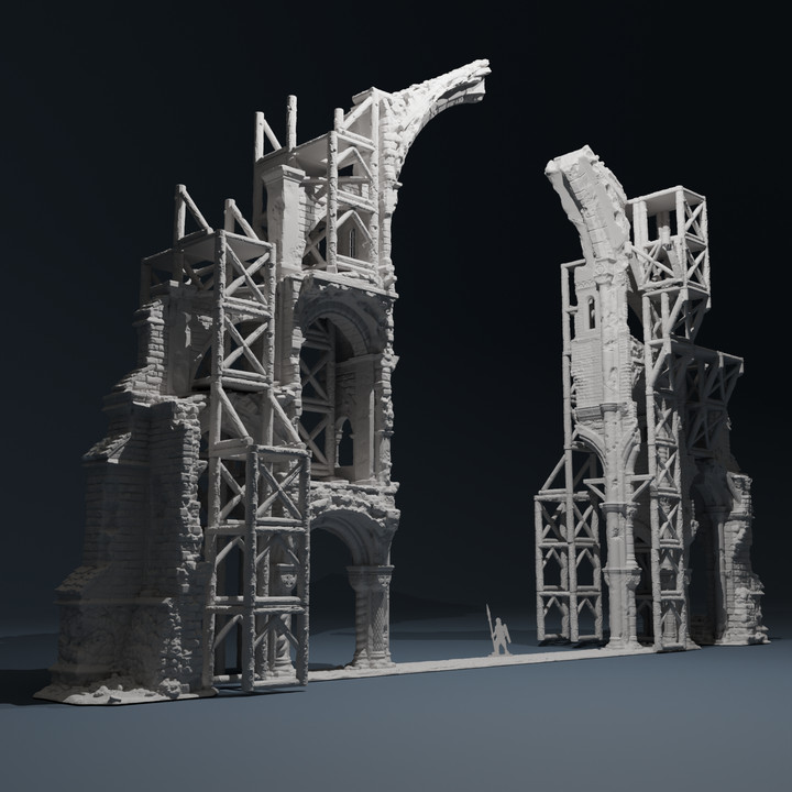 Romanesque Scaffolding set 1 | Wargame Terrain | Multi-Piece | FDM printed