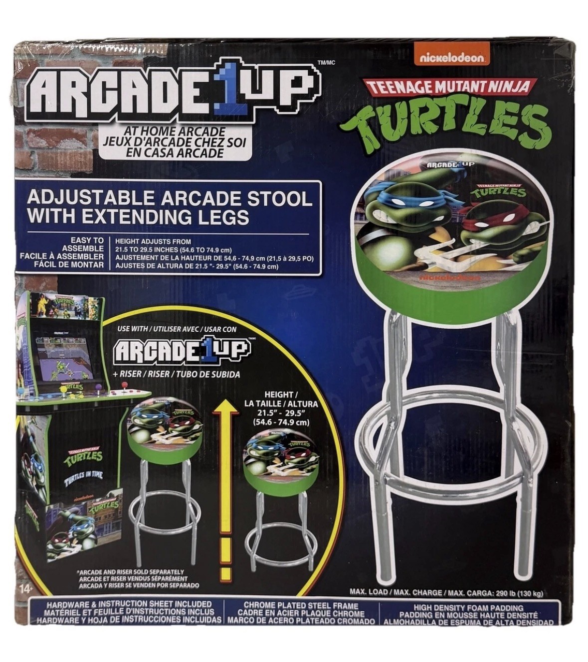 Arcade1UP Teenage Mutant Ninja Turtles TMNT Arcade Stool **NEW & UNOPENED**