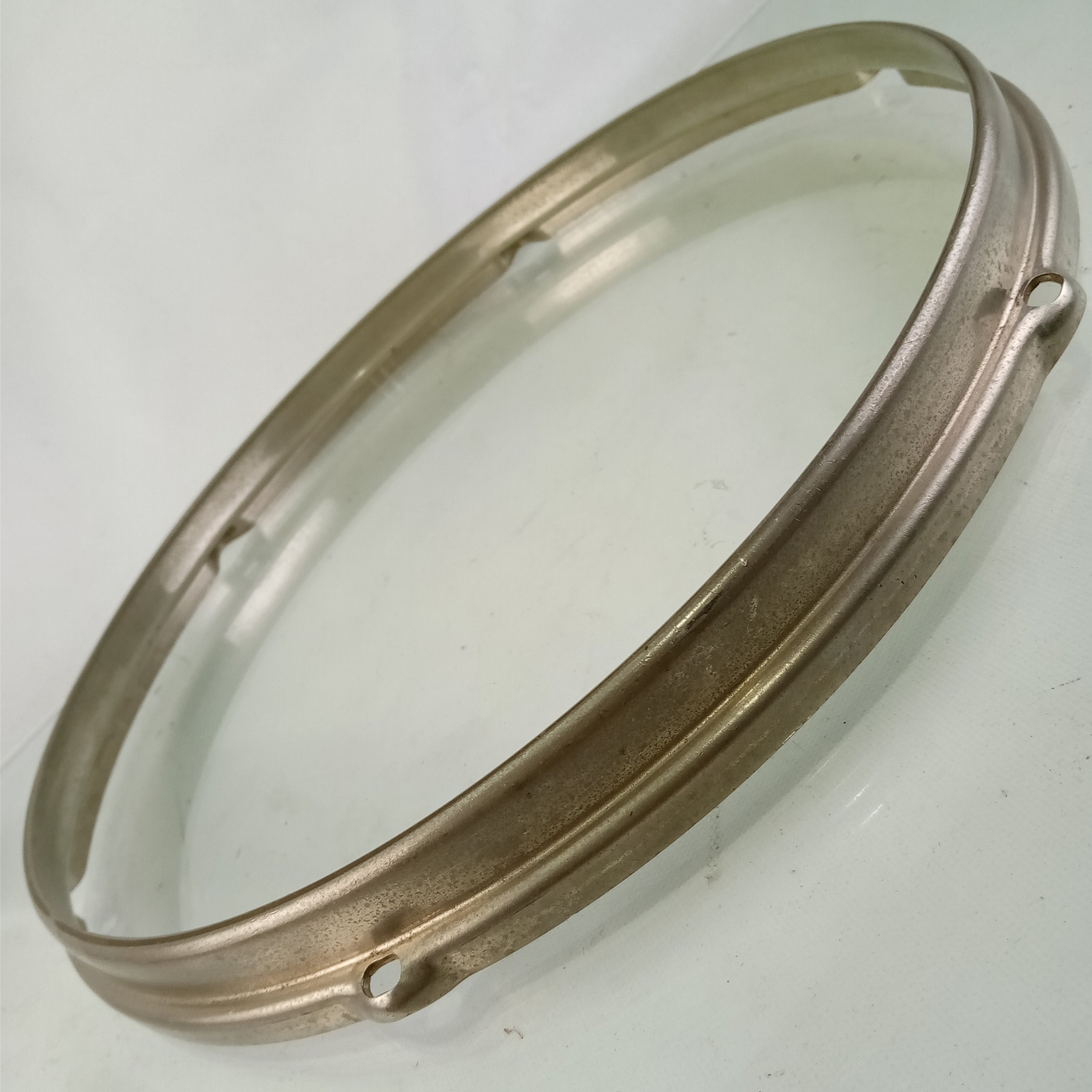 Slingerland 13" 6-Lug Nickel-BRASS Tom Drum Rim/Hoop Stick-Saver Vintage 50s NOB