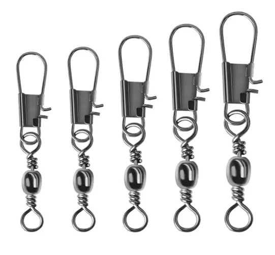 Barrel Swivel Interlock Snap Link Clip Strong Sea Carp Fishing Swivels 27mm-47mm