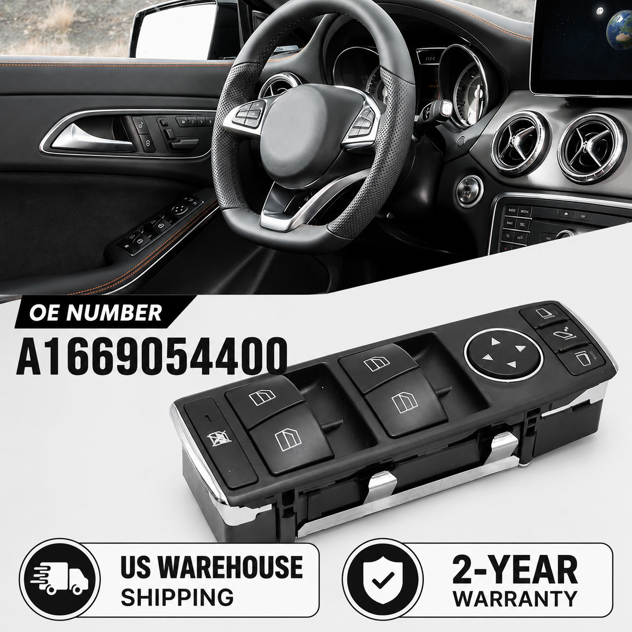 FOR 2017-2019 MERCEDES GLS450 X166 FRONT LEFT DRIVER DOOR MASTER WINDOW SWITCH