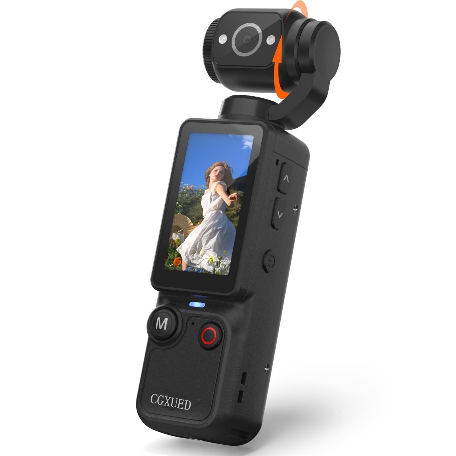 Vlogging with 180° Rotating Lens, Pocket Body with Audio & Video Recording,7-...
