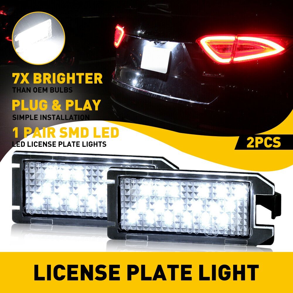 For 2014-up Jeep Grand Cherokee White Full LED License Plate Lights Lamps OE-Fit