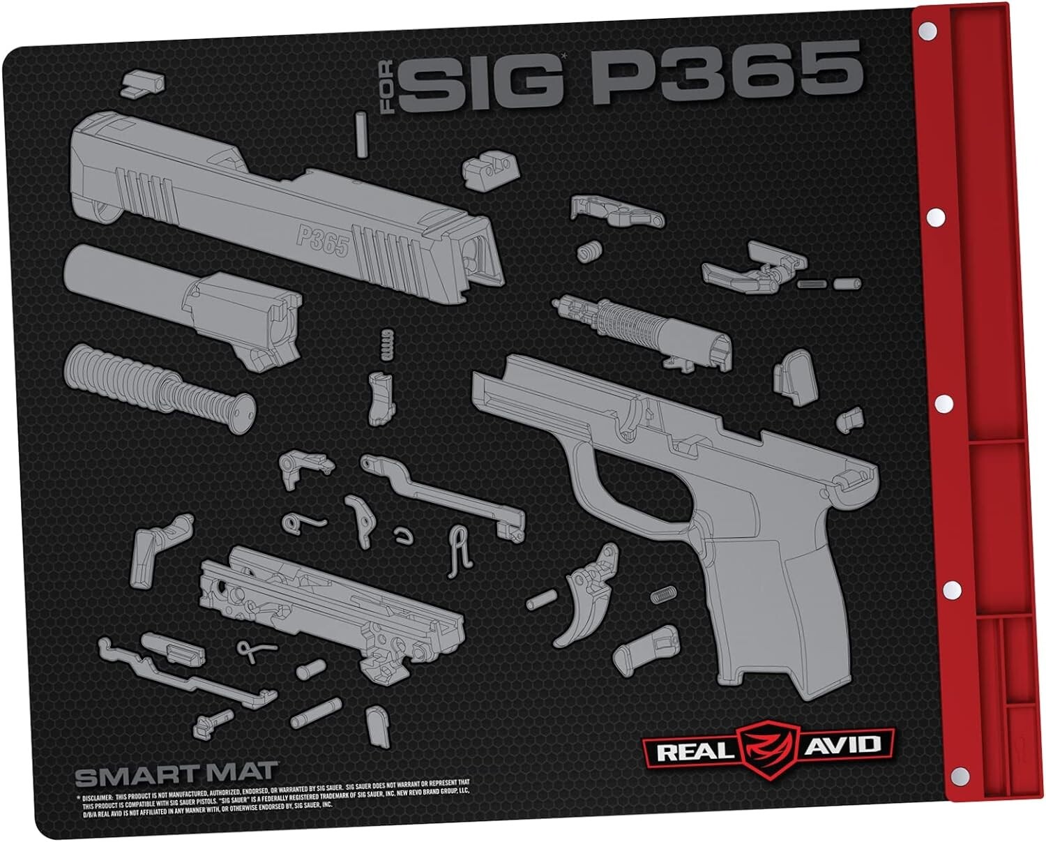 Real Avid Gun Mat for Sig Sauer P365 & P365XL w/ Magnetic Parts Tray AVSIGP365SM