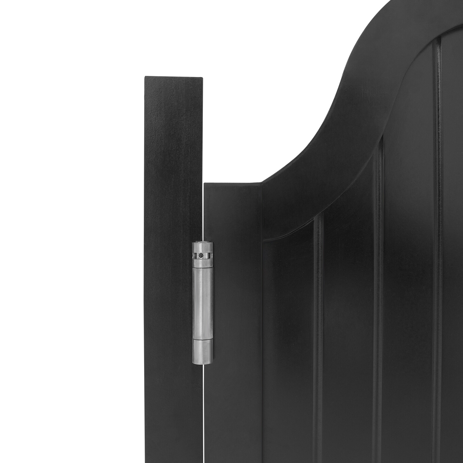 Modern Swing Solid Wood Door Vertical Stripe Partition Door 70x70cm Black