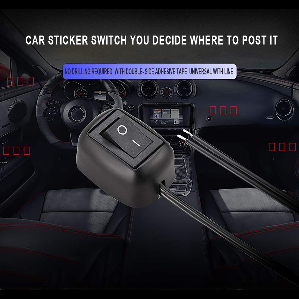 Universal Rocker Switch Car DIY Paste Type ON/Off 12V DC Pre-Applied Adhesive