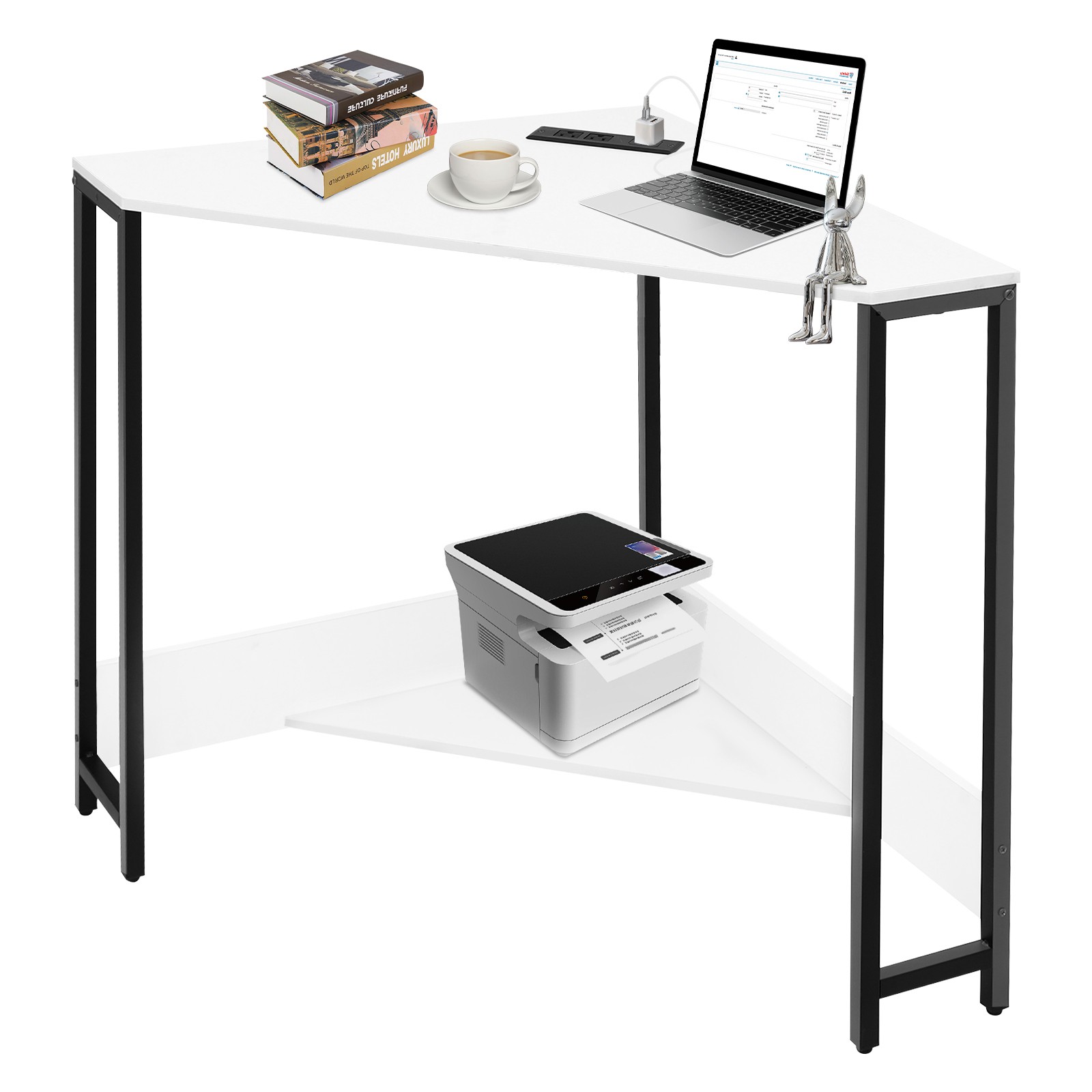 68×68×75 cm Corner Desk with Outlets for Compact Spaces and Modern Design