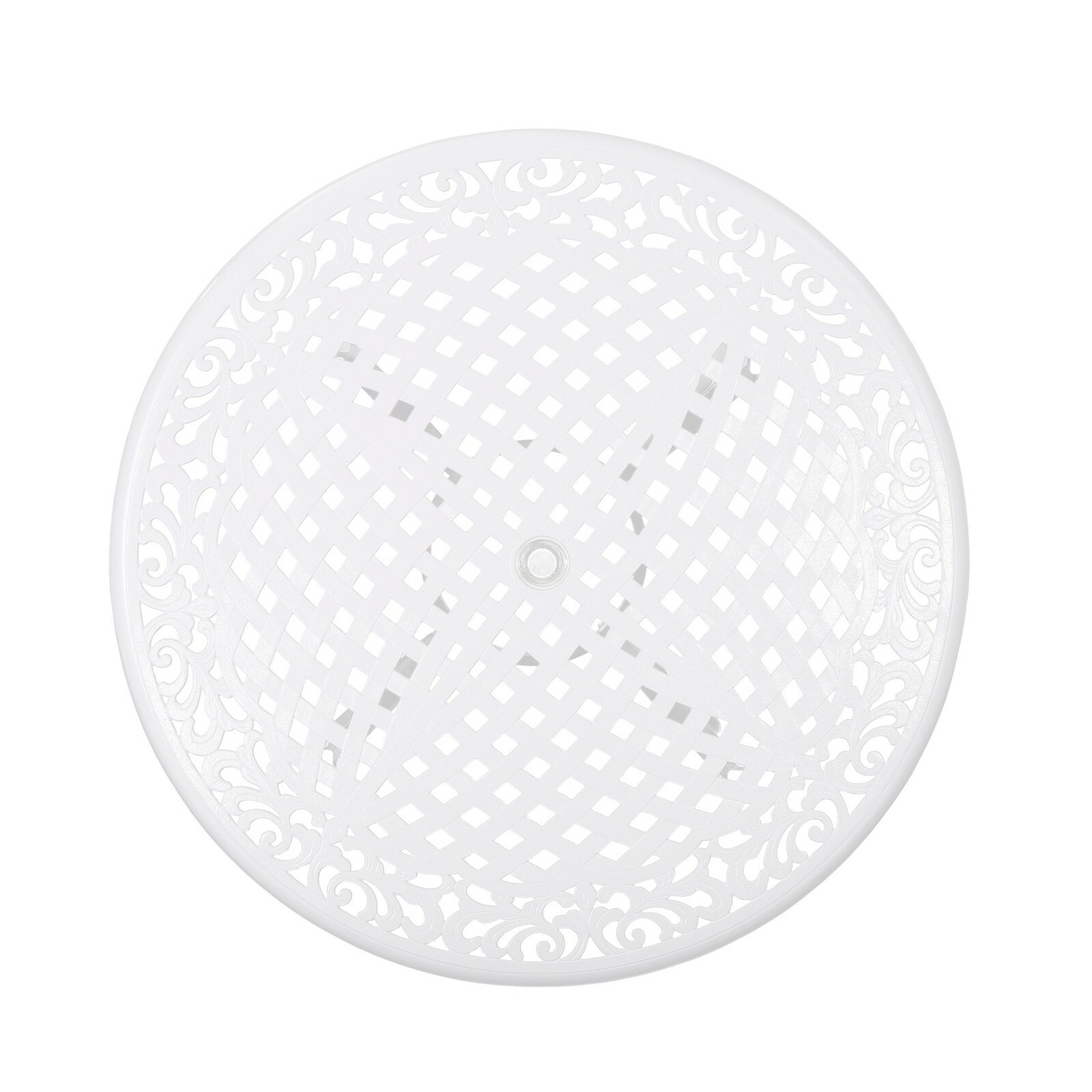 Simon Outdoor Aluminum Round Dining Table, White