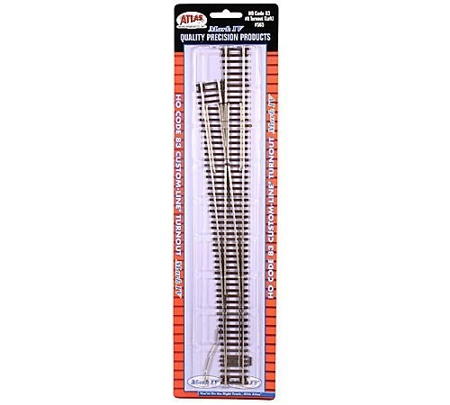 Atlas HO Scale Code 83 Custom-Line #8 Turnout Manual Left