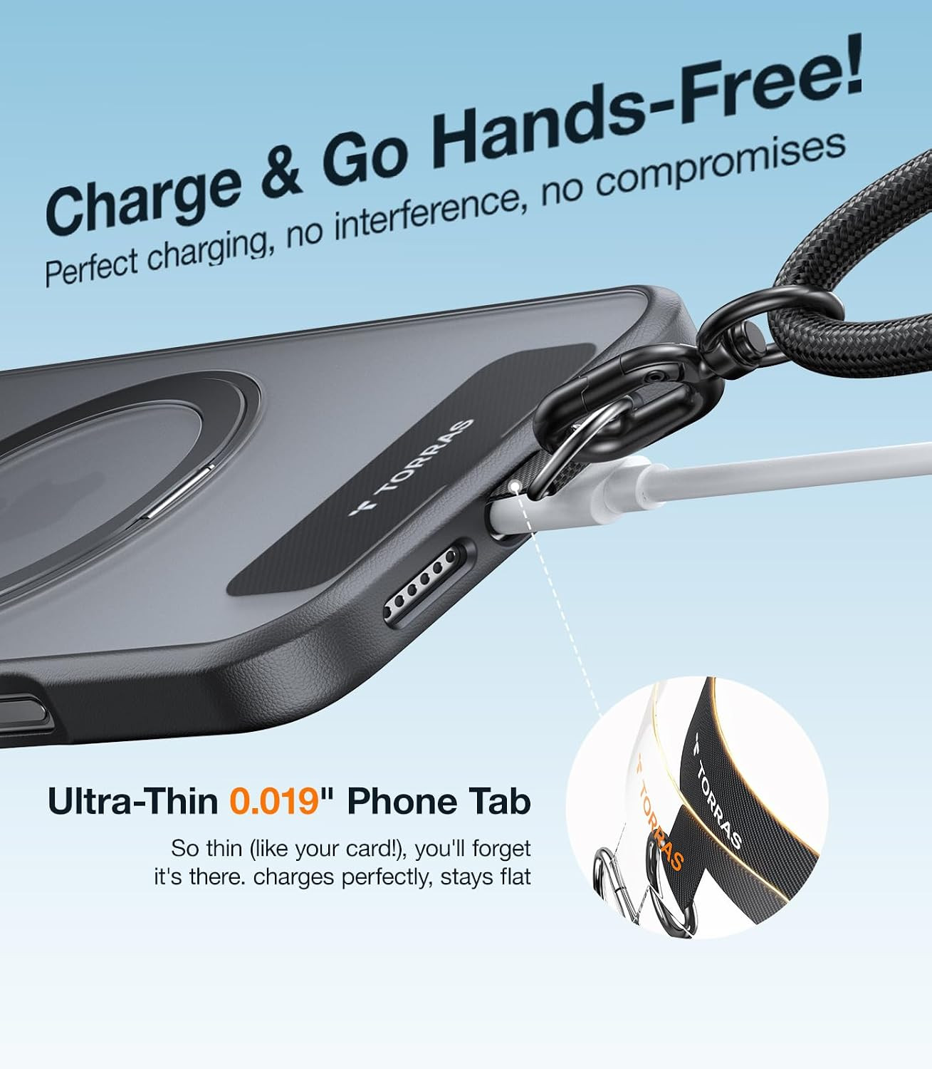 TORRAS 2-Pack Phone Tether Tab [0.48Mm Thin] [20Lbs Capacity] anti Yellowing Pho